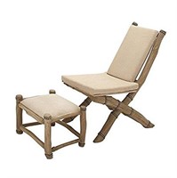 54338 Wood Chair and Ottoman, 40"/44"