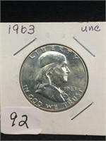 1963 unc Franklin Half  Dollar