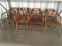 (8) Oak Wooden Chairs