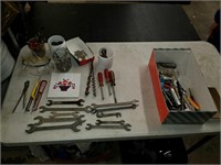 Assorted wrenches, tools, hand tools, and other