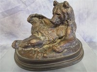 Signed "Barye" Bronze Bear Statue