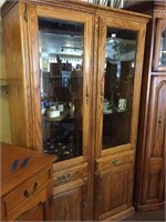 Two Piece Oak Hutch 22"Wx71.5"H