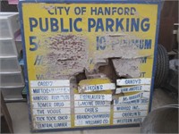 Old City of Hanford Parking Lot Sign
