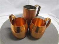 3 copper cups