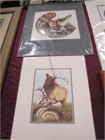 Pair of unframed prints: "The Elk" by Sue Coleman