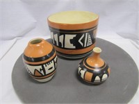 3 pcs Native American Pueblo pottery by