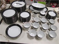 Approx 60+ pc black & white Noritake serving set