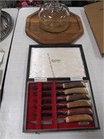 Set of Cutlass 6pc stag handle knife set &