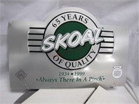 Metal 65 years of Skoal advertising sign 16.5"x11"