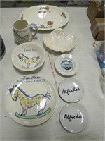 8 pcs of misc plates, cups, & other