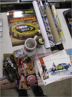1 lot of NASCAR posters, beer stine, calendars,