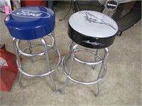 Pair of Ford & Mustand shop stools 29" tall