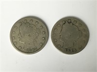 1897, 1898 Mixed "V" Nickels