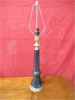 Antique Art Deco Brass & Marble Column Table Lamp