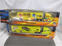 3- 1:64 NASCAR Semi transport trucks Hotwheels