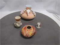 4 pcs Native American pottery: Acoma 2",