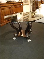 Maitland Smith Round Glass Top Dining Table