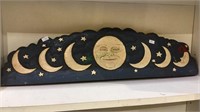 Molded moon plaque, with full moon, moon with