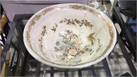 Antique Satsuma ware large heavy Porcelain bowl,