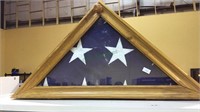 US American flag is a nice glass top wood case,