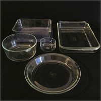 Assorted lot of clear glass Pyrex dishes