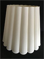 White linen lampshade with scallop shape design