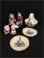 Christmas themed lot of decorative items.