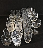 Lot of 22 assorted crystal and glasses