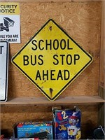 Bus stop sign.