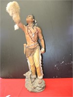 OLD CARVED INDIAN STATUE