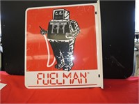 OLD FUELMAN METAL FLANGE SIGN - TWO SIDED