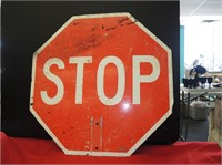 METAL STOP AND SLOW SIGN