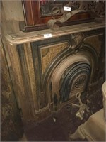 Cast iron fire place mantle with door