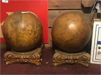 Plaster Decorative Ball on Pedestal