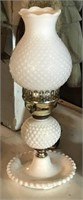 Vintage Hobnail  Milk Glass Lamp