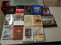 14 assorted books-the Alamo, manhunt the 12 day
