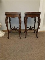 Pair of antique Asian motif tables