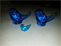 Artist signed art glass bird figures