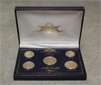 Set of 1999 24K Gold Plated Coins