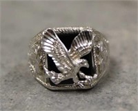 Sterling Silver Eagle Ring, Size 11-1/4