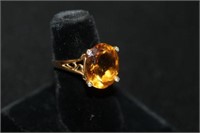 14kt Gold & Diamond Citrine