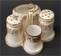 Nippon Hand-Painted Condiment Set w/Tray