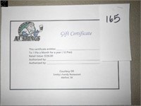 Gift Certificate for 1 free Pie a month, for 1 yea
