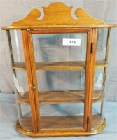 23" Tall Wall Mount Curved Glass Curio Cabinet