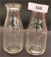 Pair of Borden's One Pint Paneled Milk Bottles