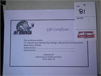 Gift Certificate - 3 month Gym membership