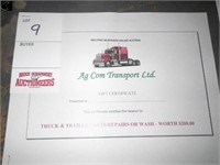 $200 gift certificate for truck/trailer parts,