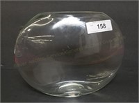 11" Heavy Glass Oblong Fish Bowl Vase