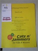 $50 gift cert for Catz n Jammers,