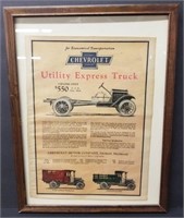 Framed 1930s Chevrolet Ad